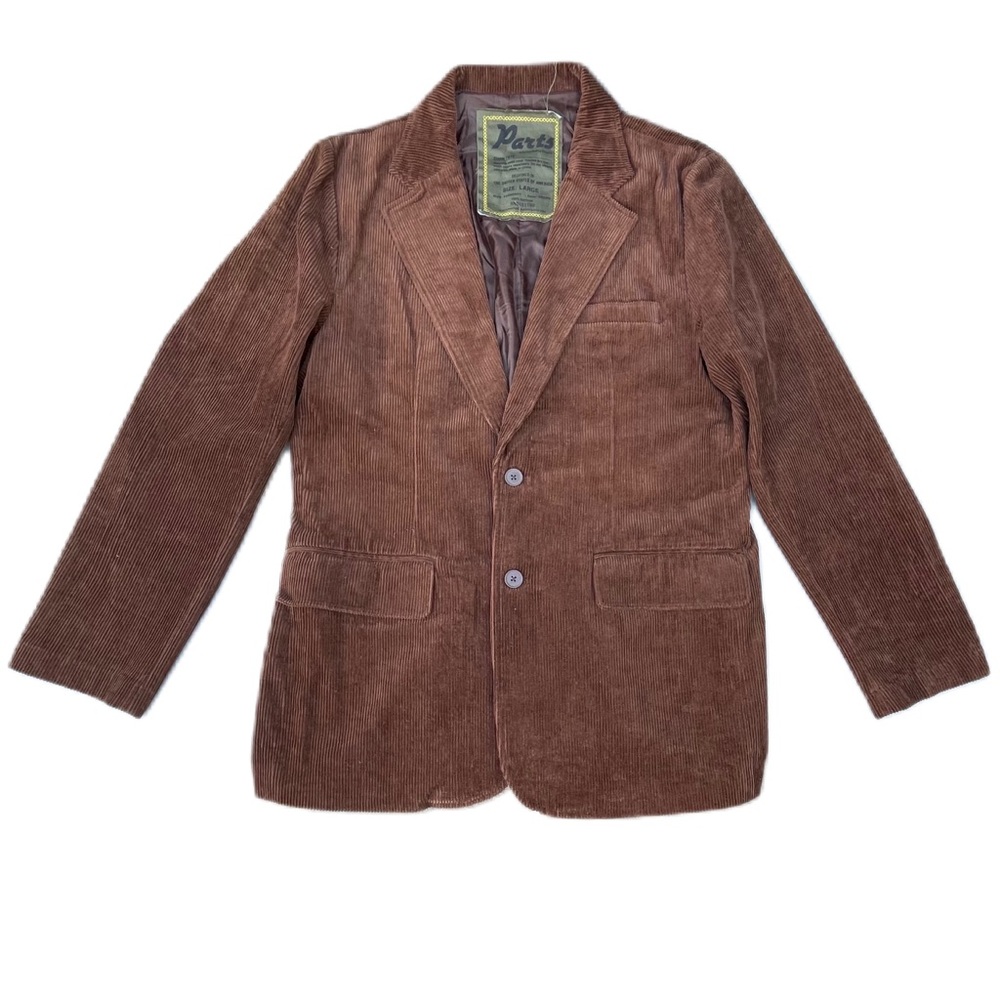 Vintage 90s Brown Corduroy Parts Machine Clothing Blazer Button Up Jacket